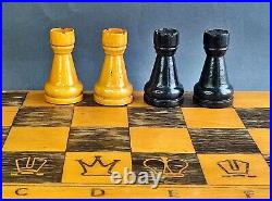 Rare antique chess set vintage USSR Soviet Chess Wood Russian Tournament