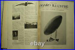 Rare antique old vtg French Aviation aircraft flying airplane Figaro Illustre