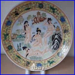Rare antique vintage plate Nu natural porcelain China with original mark