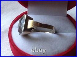 Rare old vintage antique Silver ring 875 star SRS5, rock crystal, Russian gems