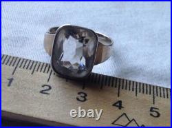 Rare old vintage antique Silver ring 875 star SRS5, rock crystal, Russian gems
