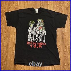 Rare vintage Korn 2000 Sick And Twisted Tour Shirt Size XL Black EUC