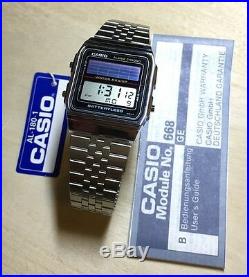 Rare vintage casio AL-180 AL180 solar watch Battery Less Made In Japan NOS NEW