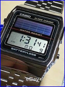Rare vintage casio AL-180 AL180 solar watch Battery Less Made In Japan NOS NEW