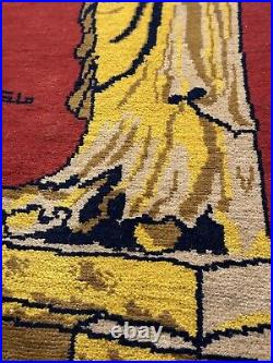 Rare vintage handmade wool irakien rug