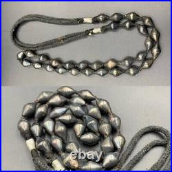 Rare vintage old wax with silver coated layer beads, Handmade antique beads