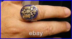Ring vintage rare attributed to FABERGE 14k enamel circa 1900's IMPERIAL