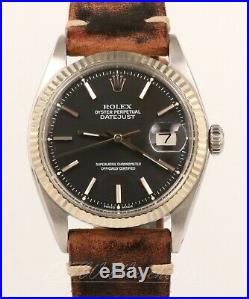 Rolex Datejust 1601 RARE Matte Black Dial Vintage 1970 36