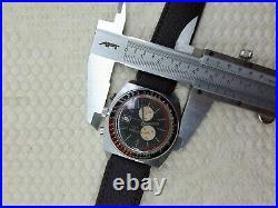 Running Sicura Chrono By Breitling Black Dial Mens Watch Date Vintage Rare