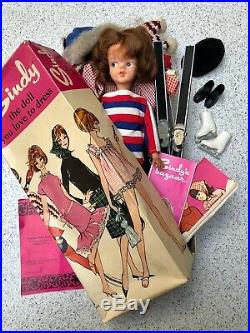 SINDY DOLL IN BOX WITH CLOTHES AND ACCESSORIES BY PEDIGREE 1960's RARE RETRO UK