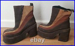 SONAX Vintage 90s Suede Leather Platform Boots SZ 39 8.5-9 Rare and New! Spain