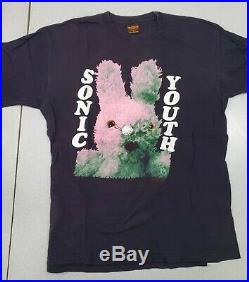 SONIC YOUTH BLACK T SHIRT XL GRACIAS tshirt VINTAGE Rare Bunny Nirvana Brockum