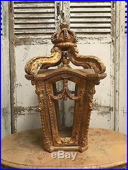 Stunning, Rare, Carved Wood, French Gilt Gold Lanterns, Rocco, Vintage
