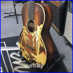 Super Rare Vintage 1936-1937 Hawaiian 1 Vaquero Stella Parlor Guitar by Kay