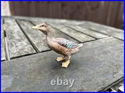 Superb Rare Antique Vintage Cold Painted Bronze Mallard Duck Ornament