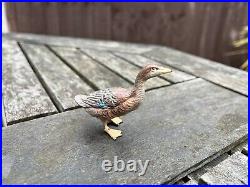 Superb Rare Antique Vintage Cold Painted Bronze Mallard Duck Ornament