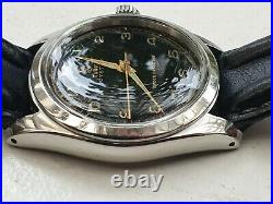TUDOR Oyster Ref 7904 Manual Rare 1950's Black Dial Oyster Steel Case Serviced