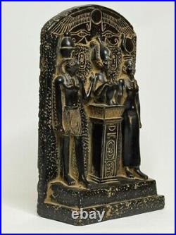 Trinity of Isis, Osiris and Their Son Horus. Rare Antique Statue Vintage Replica