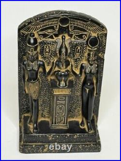 Trinity of Isis, Osiris and Their Son Horus. Rare Antique Statue Vintage Replica