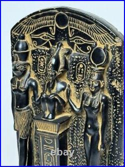 Trinity of Isis, Osiris and Their Son Horus. Rare Antique Statue Vintage Replica