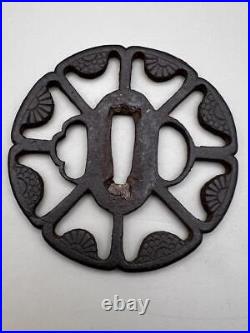 Tsuba Sukashi antique vintage rare Japanese samurai sword katana Ancient art