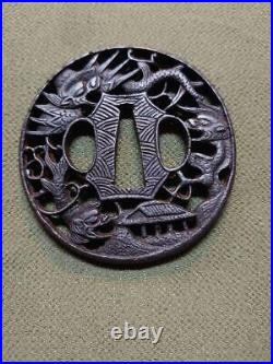 Tsuba Sukashi antique vintage rare Japanese samurai sword katana Ancient art