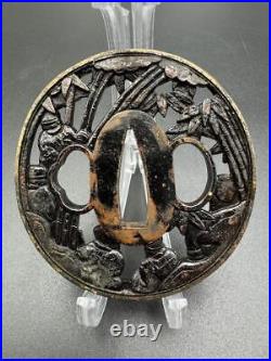 Tsuba Sukashi antique vintage rare Japanese samurai sword katana Ancient art