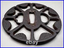 Tsuba Sukashi antique vintage rare Japanese samurai sword katana Ancient art