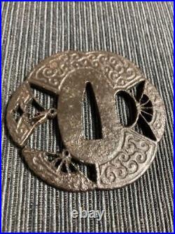 Tsuba Sukashi antique vintage rare Japanese samurai sword katana Ancient art