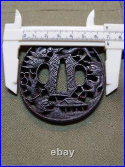 Tsuba Sukashi antique vintage rare Japanese samurai sword katana Ancient art