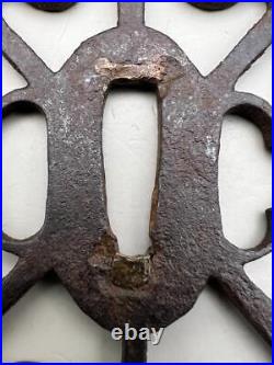 Tsuba Sukashi antique vintage rare Japanese samurai sword katana Ancient art