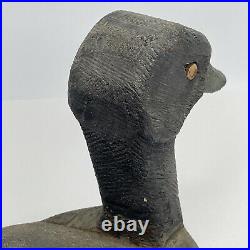 Ultra Rare! Antique 1890's 18 Hand Carved Solid Wood Black Brant Goose Decoy
