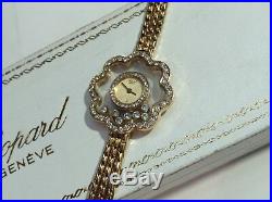 Ultra Rare Vintage CHOPARD Ref. 4066 FLORAL HAPPY DIAMONDS 18K Y/Gold Watch! A++