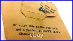 Unique 1890 Vintage Rare & Antique The T. A Snider Diamond Puzzle 10pcs cardboard