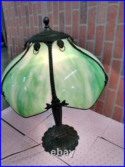 Unique Vintage/ Antique Tiffany Type Stained/Slag Glass Tulip shade Lamp (Rare)