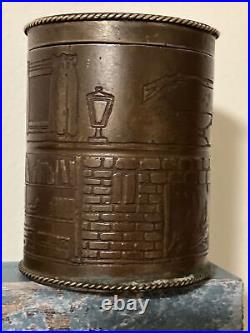 Unusual Rare Antique VTG 3 Cast Bronze Metal Ammo Storage REALLY DETAILED