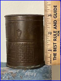 Unusual Rare Antique VTG 3 Cast Bronze Metal Ammo Storage REALLY DETAILED