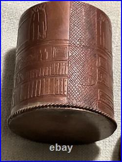 Unusual Rare Antique VTG 3 Cast Bronze Metal Ammo Storage REALLY DETAILED