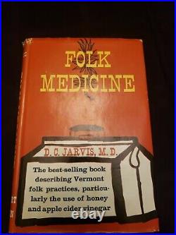 VINTAGE FOLK MEDICINE BY D. C. JARVIS, M. D, 1958 1st EDITION RARE antique collect