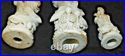 VINTAGE RARE LOT OF 3 ANTIQUE 19th c MCM DEHUA STANDING GUANYIN FIGURINES