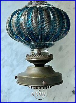 VIntage RARE Italian Murano Venetian TEAL Aventurine Glass Sconce Lamp Barovier