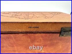 VTG Chantiko Leather Bound Box Vintage Suede Brass Makers Marked Rare 1960s