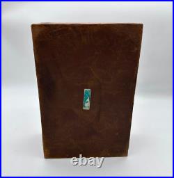 VTG Chantiko Leather Bound Box Vintage Suede Brass Makers Marked Rare 1960s