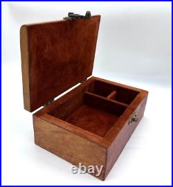 VTG Chantiko Leather Bound Box Vintage Suede Brass Makers Marked Rare 1960s