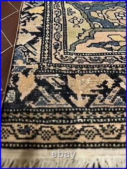 Veg. Dye Rare Antique Hand Knotted Vintage Floral Area Rug Carpet 3'6x5'1, #18
