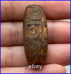 Very Large Rare Old Eyes Tibetan Dzi Agate Bead for good luck and positivity