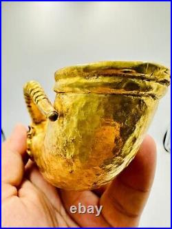 Very Rare Ancient Achaemenid 22Ct Solid Gold Rhyton Vessel / 500-300 BC/ 52.6g