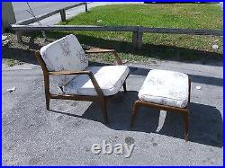 Very Rare MID Century Modern Selig Arm Chair & Ottoman