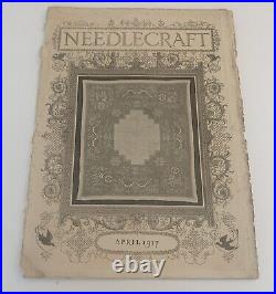 Vintage 1917 Needlecraft Newspaper Magazine Original Rare Antique Print Paper