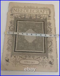 Vintage 1917 Needlecraft Newspaper Magazine Original Rare Antique Print Paper